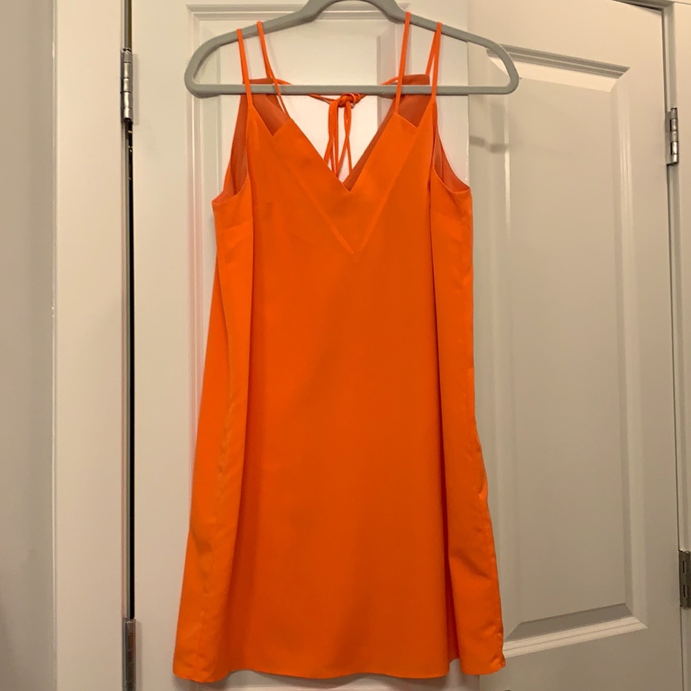 Cece neon orange dress